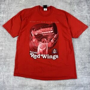 Detroit Red Wings Shirt Mens XLRed Vtg Pro Player 1998 Stanley Cup Champions